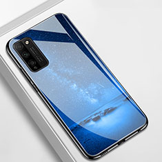 Silikon Schutzhülle Rahmen Tasche Hülle Spiegel T01 für Huawei Honor 30 Lite 5G Blau