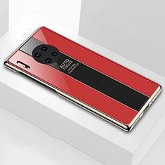 Silikon Schutzhülle Rahmen Tasche Hülle Spiegel T01 für Huawei Mate 30 5G Rot