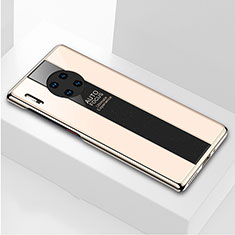 Silikon Schutzhülle Rahmen Tasche Hülle Spiegel T01 für Huawei Mate 30E Pro 5G Gold