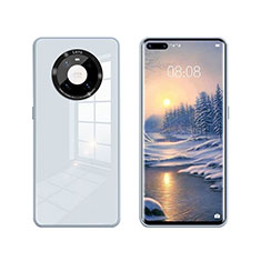Silikon Schutzhülle Rahmen Tasche Hülle Spiegel T01 für Huawei Mate 40E Pro 5G Hellblau