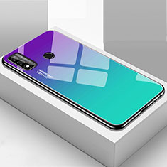 Silikon Schutzhülle Rahmen Tasche Hülle Spiegel T01 für Huawei P Smart (2020) Hellblau