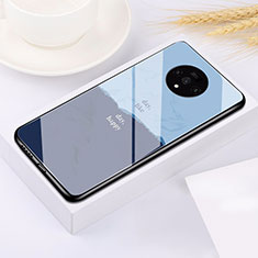 Silikon Schutzhülle Rahmen Tasche Hülle Spiegel T01 für OnePlus 7T Blau