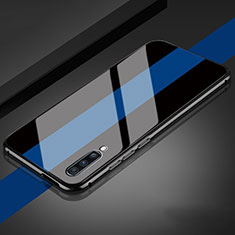 Silikon Schutzhülle Rahmen Tasche Hülle Spiegel T01 für Samsung Galaxy A70 Blau