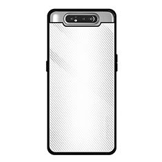 Silikon Schutzhülle Rahmen Tasche Hülle Spiegel T01 für Samsung Galaxy A80 Weiß