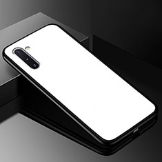 Silikon Schutzhülle Rahmen Tasche Hülle Spiegel T01 für Samsung Galaxy Note 10 5G Weiß
