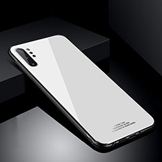 Silikon Schutzhülle Rahmen Tasche Hülle Spiegel T01 für Samsung Galaxy Note 10 Plus 5G Weiß