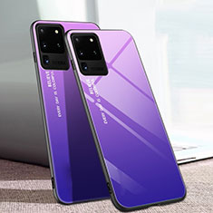 Silikon Schutzhülle Rahmen Tasche Hülle Spiegel T01 für Samsung Galaxy S20 Ultra 5G Violett