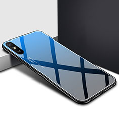 Silikon Schutzhülle Rahmen Tasche Hülle Spiegel T01 für Xiaomi Redmi 9A Blau