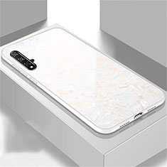 Silikon Schutzhülle Rahmen Tasche Hülle Spiegel T02 für Huawei Nova 5T Weiß