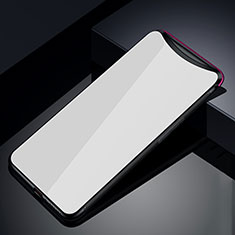 Silikon Schutzhülle Rahmen Tasche Hülle Spiegel T02 für Oppo Find X Weiß