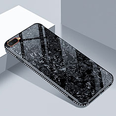 Silikon Schutzhülle Rahmen Tasche Hülle Spiegel T02 für Oppo RX17 Neo Schwarz