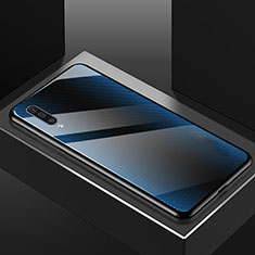 Silikon Schutzhülle Rahmen Tasche Hülle Spiegel T02 für Samsung Galaxy A70 Hellblau