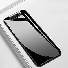 Silikon Schutzhülle Rahmen Tasche Hülle Spiegel T02 für Samsung Galaxy A90 4G Schwarz