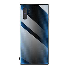 Silikon Schutzhülle Rahmen Tasche Hülle Spiegel T02 für Samsung Galaxy Note 10 Plus Blau