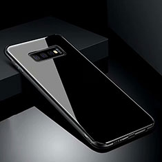Silikon Schutzhülle Rahmen Tasche Hülle Spiegel T02 für Samsung Galaxy S10 Plus Schwarz