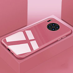Silikon Schutzhülle Rahmen Tasche Hülle Spiegel T03 für Huawei Mate 30E Pro 5G Rosa