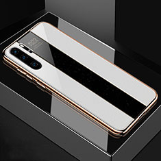 Silikon Schutzhülle Rahmen Tasche Hülle Spiegel T03 für Huawei P30 Pro Weiß