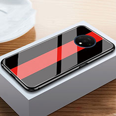 Silikon Schutzhülle Rahmen Tasche Hülle Spiegel T03 für OnePlus 7T Rot