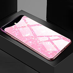 Silikon Schutzhülle Rahmen Tasche Hülle Spiegel T03 für Oppo Find X Super Flash Edition Rosa