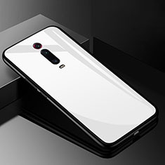 Silikon Schutzhülle Rahmen Tasche Hülle Spiegel T03 für Xiaomi Redmi K20 Weiß