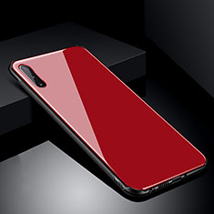 Silikon Schutzhülle Rahmen Tasche Hülle Spiegel T04 für Samsung Galaxy A70 Rot
