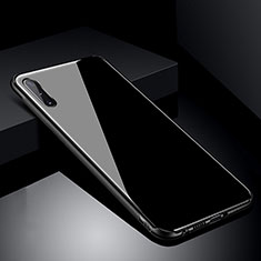 Silikon Schutzhülle Rahmen Tasche Hülle Spiegel T04 für Samsung Galaxy A70 Schwarz