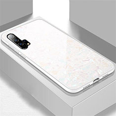 Silikon Schutzhülle Rahmen Tasche Hülle Spiegel Z04 für Huawei Honor 20 Pro Weiß
