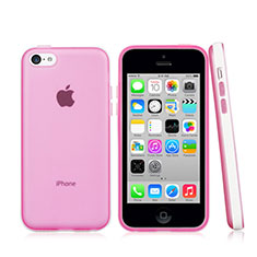 Silikon Schutzhülle Transparent Tasche Matt für Apple iPhone 5C Rosa