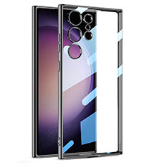 Silikon Schutzhülle Ultra Dünn Flexible Tasche Durchsichtig Transparent AC1 für Samsung Galaxy S23 Ultra 5G Schwarz