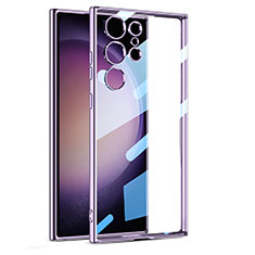 Silikon Schutzhülle Ultra Dünn Flexible Tasche Durchsichtig Transparent AC1 für Samsung Galaxy S23 Ultra 5G Violett