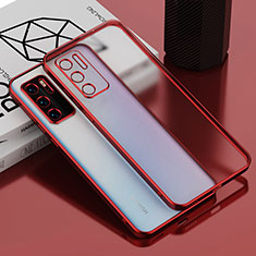 Silikon Schutzhülle Ultra Dünn Flexible Tasche Durchsichtig Transparent AN1 für Huawei P40 Rot