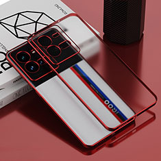 Silikon Schutzhülle Ultra Dünn Flexible Tasche Durchsichtig Transparent AN1 für Vivo iQOO 10 Pro 5G Rot