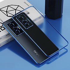 Silikon Schutzhülle Ultra Dünn Flexible Tasche Durchsichtig Transparent AN1 für Vivo X70 5G Blau