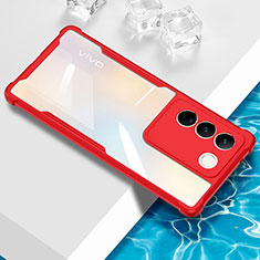 Silikon Schutzhülle Ultra Dünn Flexible Tasche Durchsichtig Transparent BH1 für Vivo V27e 5G Rot