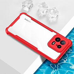 Silikon Schutzhülle Ultra Dünn Flexible Tasche Durchsichtig Transparent BH1 für Xiaomi Mi 13 Pro 5G Rot