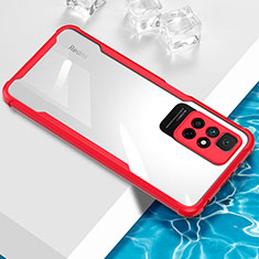 Silikon Schutzhülle Ultra Dünn Flexible Tasche Durchsichtig Transparent BH1 für Xiaomi Redmi 10 4G Rot