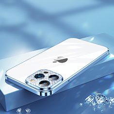 Silikon Schutzhülle Ultra Dünn Flexible Tasche Durchsichtig Transparent Bling-Bling LD2 für Apple iPhone 13 Pro Max Blau