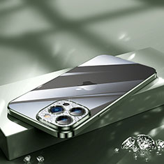 Silikon Schutzhülle Ultra Dünn Flexible Tasche Durchsichtig Transparent Bling-Bling LD2 für Apple iPhone 13 Pro Max Grün
