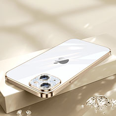 Silikon Schutzhülle Ultra Dünn Flexible Tasche Durchsichtig Transparent Bling-Bling LD2 für Apple iPhone 14 Plus Gold