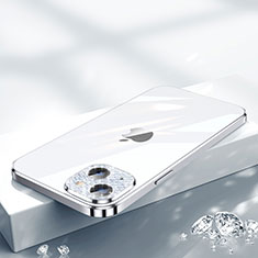 Silikon Schutzhülle Ultra Dünn Flexible Tasche Durchsichtig Transparent Bling-Bling LD2 für Apple iPhone 14 Plus Silber
