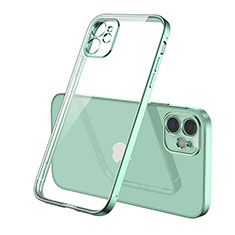 Silikon Schutzhülle Ultra Dünn Flexible Tasche Durchsichtig Transparent H01 für Apple iPhone 12 Max Grün