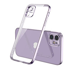 Silikon Schutzhülle Ultra Dünn Flexible Tasche Durchsichtig Transparent H01 für Apple iPhone 12 Mini Violett