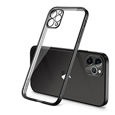Silikon Schutzhülle Ultra Dünn Flexible Tasche Durchsichtig Transparent H01 für Apple iPhone 12 Pro Max Schwarz