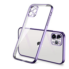 Silikon Schutzhülle Ultra Dünn Flexible Tasche Durchsichtig Transparent H01 für Apple iPhone 12 Pro Max Violett