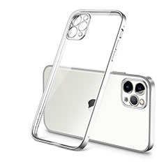 Silikon Schutzhülle Ultra Dünn Flexible Tasche Durchsichtig Transparent H01 für Apple iPhone 12 Pro Silber