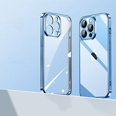 Silikon Schutzhülle Ultra Dünn Flexible Tasche Durchsichtig Transparent H01 für Apple iPhone 15 Pro Max Blau