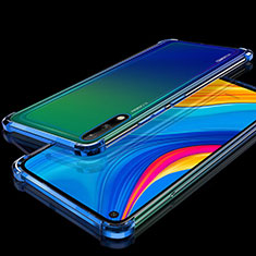 Silikon Schutzhülle Ultra Dünn Flexible Tasche Durchsichtig Transparent H01 für Huawei Enjoy 10 Blau