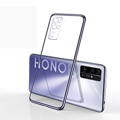 Silikon Schutzhülle Ultra Dünn Flexible Tasche Durchsichtig Transparent H01 für Huawei Honor 30 Silber