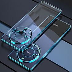 Silikon Schutzhülle Ultra Dünn Flexible Tasche Durchsichtig Transparent H01 für Huawei Mate 60 Blau