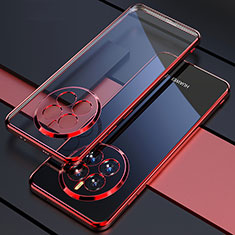 Silikon Schutzhülle Ultra Dünn Flexible Tasche Durchsichtig Transparent H01 für Huawei Mate 60 Rot